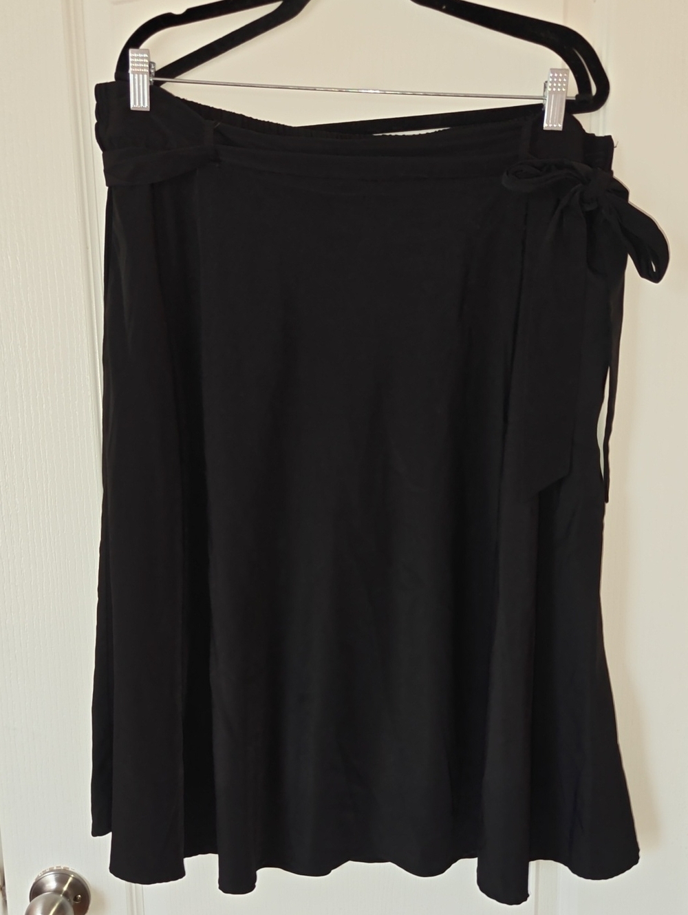 ModCloth Black A-Line Wrap Skirt with Side Tie